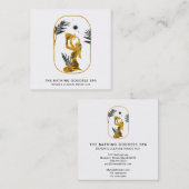 *~* Zwemgodin met palmbladeren Waterloop Vierkante Visitekaartje (Voorkant / Achterkant)