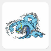 Zwemgolf Vierkante Sticker (Voorkant)