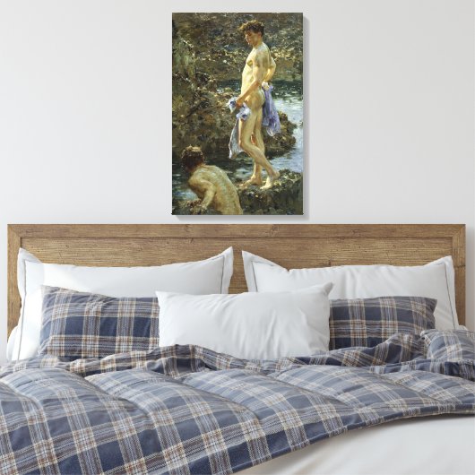 Zwemgroep van 1914 canvas afdruk (Insitu (Slaapkamer))