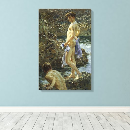 Zwemgroep van 1914 canvas afdruk (Insitu (Houten vloer))