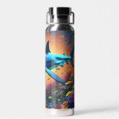 Zwemhaai in de oceaan waterfles (Achterkant)