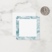 Zwemig Blauwgroen Abstract Notitiekaartje (Voorkant / Achterkant in situ)