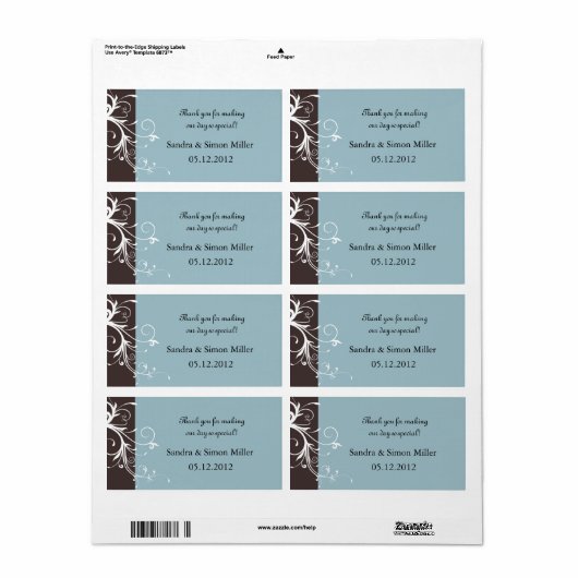 Zwemig elegantie - Weddenschap bedankt voor labels (Full Sheet)