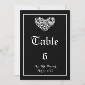 Zwemig harthuwelijk - Tabelnummer Kaart (Achterkant)