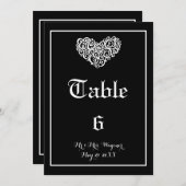 Zwemig harthuwelijk - Tabelnummer Kaart (Voorkant / Achterkant)