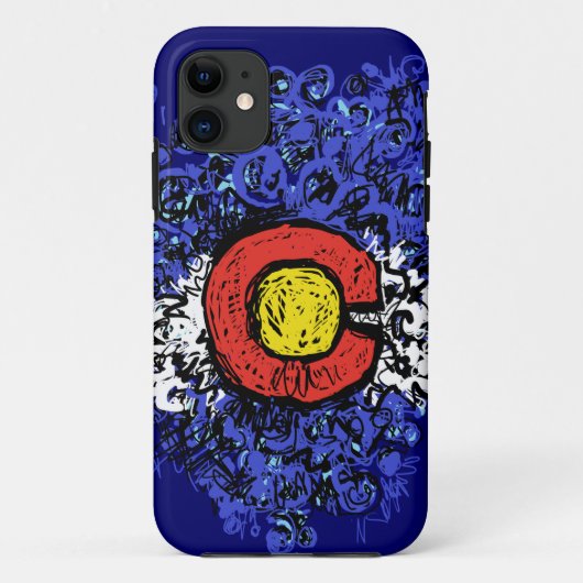 Zwemige Abstracte Colorado Vlag Case-Mate iPhone Case (Achterkant)