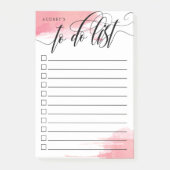 Zwemige kalligrafie - Roze - checkbox om lijst te Post-it® Notes (Voorkant)