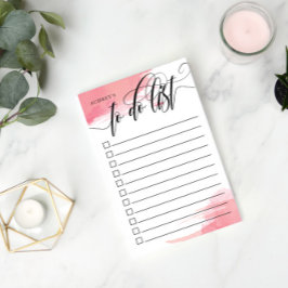 Zwemige kalligrafie - Roze - checkbox om lijst te  Post-it® Notes