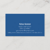 Zweminstructeur splash visitekaartje (Achterkant)