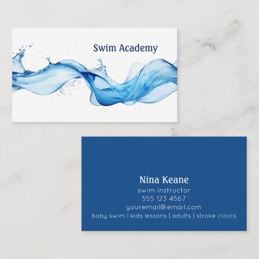 Zweminstructeur splash visitekaartje (Voorkant / Achterkant)