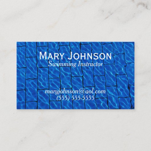 Zweminstructeur Swim Coach-zwemleraar Visitekaartje (Voorkant)