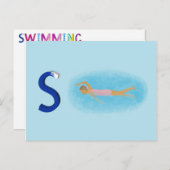 Zwemkaart Briefkaart (Voorkant / Achterkant)