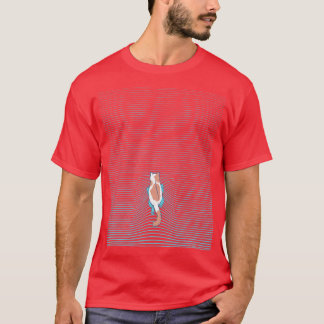 Zwemkat Zomer Blauwe Lijnen van Tobe Fonseca T-shirt