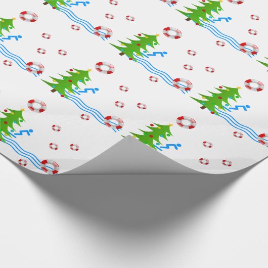 ZwemKerstmis Cadeaupapier (Hoek)