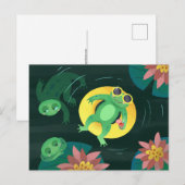 Zwemkikker gele zonnebril briefkaart (Voorkant / Achterkant)