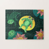 Zwemkikker gele zonnebril legpuzzel (Horizontaal)