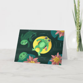 Zwemkikker Gele Zonnebril Verjaardag Kaart