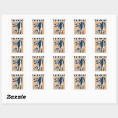 Zwemkleding en -brillen vierkante sticker (Vel)