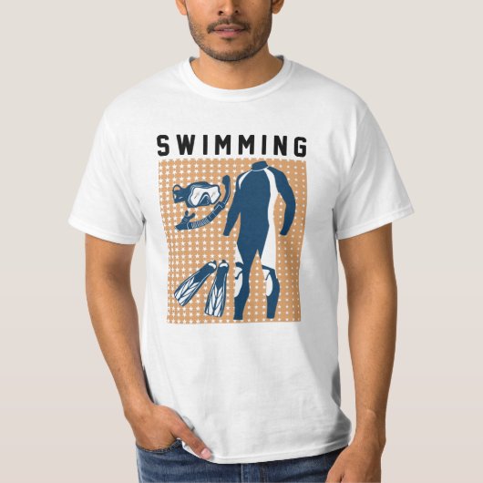 Zwemkleding en Zwembril T-shirt (Voorkant)