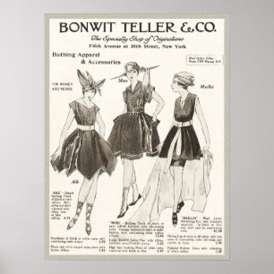 Zwemkleding uit 1916 Reclame voor zwemkleding uit  Poster