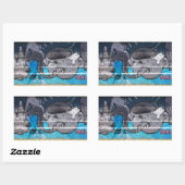 Zwemkop Rechthoekige Sticker (Vel)