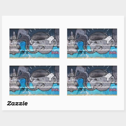 Zwemkop Rechthoekige Sticker (Vel)