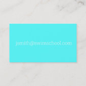 Zwemleraar, zwemcoach, zwemleraar visitekaartje (Achterkant)