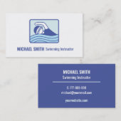 Zwemles, Visitekaartje van de Instructeur van het  (Voorkant / Achterkant)