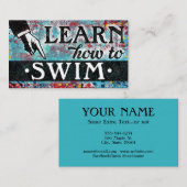 Zwemles Visitekaartjes - Blauw rood (Voorkant / Achterkant)