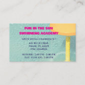 Zwemlessen in het zwembad visitekaartje (Voorkant)