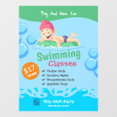 Zwemlessen Kinder aangepaste raam vastklampen Raamsticker (Vel)