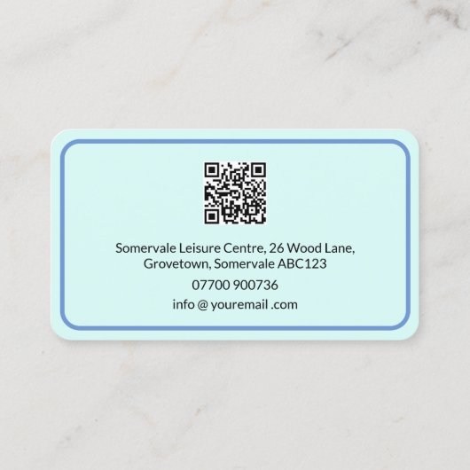 Zwemlessen Leraar Instructeur Zwemcoach QR Visitekaartje (Achterkant)