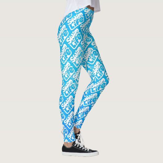 "Zwemleven" Koele zwembadkleur Leggings (Rechts)