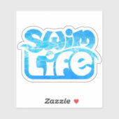 "Zwemleven" Koele zwembadkleur Sticker (Vel)