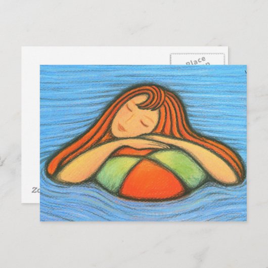 Zwemmeisje Briefkaart (Voorkant / Achterkant)