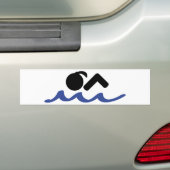 zwemmeisje bumpersticker (Op auto)