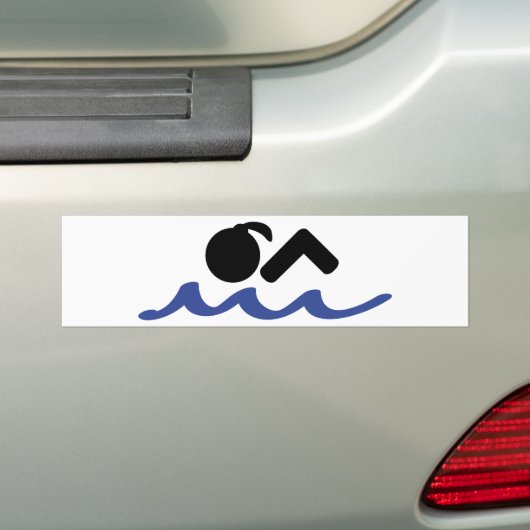 zwemmeisje bumpersticker (Op auto)