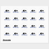 zwemmeisje ronde sticker (Vel)