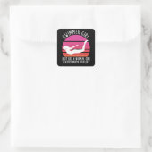zwemmeisje vierkante sticker (Tas)