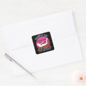 zwemmeisje vierkante sticker (Envelop)