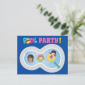 Zwemmeisjes Birthday Pool Briefkaart (Staand voorkant)