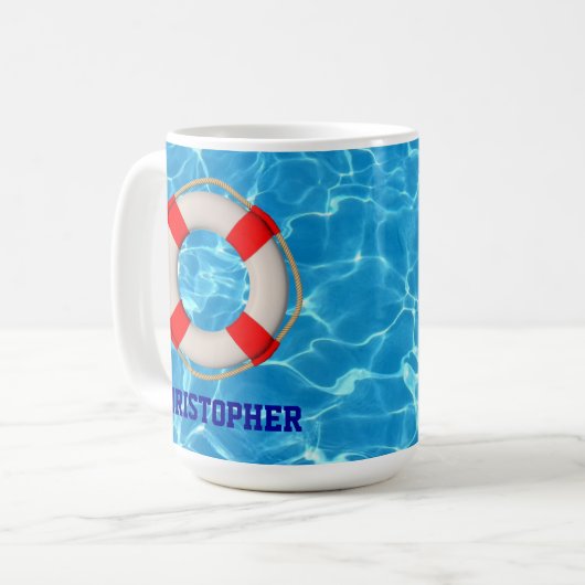 Zwemmelige coach LIfesaver Koffiemok (Voorkant links)