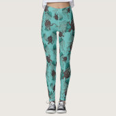 Zwemmelkwallen en Zee schildpadden Leggings (Voorkant)