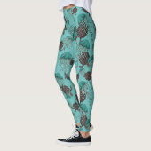 Zwemmelkwallen en Zee schildpadden Leggings (Links)