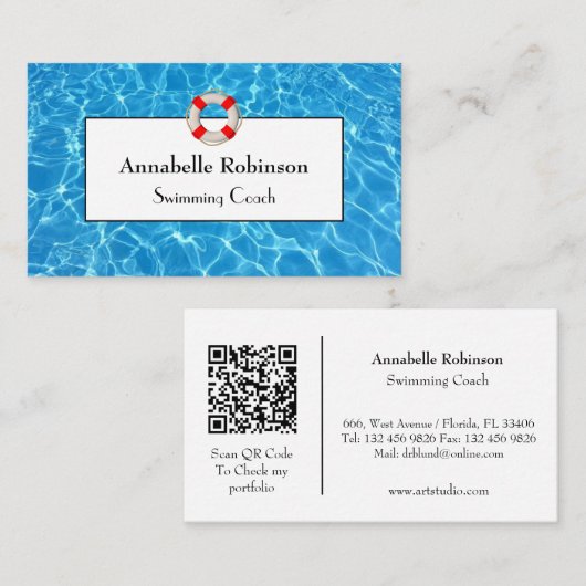 Zwemmellak Visitekaartje (Voorkant / Achterkant)
