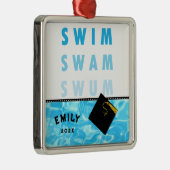 Zwemmen Afstuderen Metalen Ornament (Rechts)