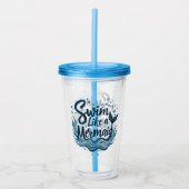 Zwemmen als een zeemeermin Whimsical Ocean Quote A Acryl Drinkbeker