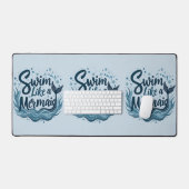 Zwemmen als een zeemeermin Whimsical Ocean Quote A Bureaumat (Keyboard & Muis)