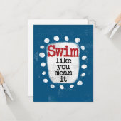 Zwemmen alsof je het Wenskaart bedoelt Kaart (Voorkant / Achterkant in situ)