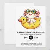 Zwemmen Axolotl Fun Verjaardag Kaart (Voorkant / Achterkant)